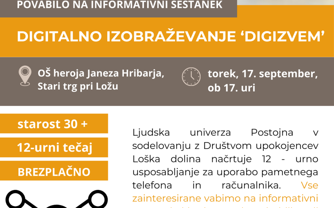 Digitalno izobraževanje “DIGIZVEM”