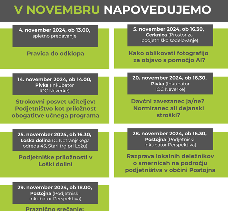 Delavnice PIP v novembru 2024
