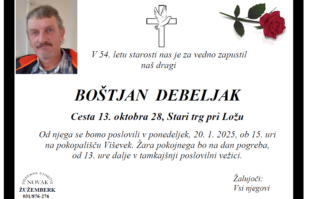 Osmrtnica – Boštjan Debeljak