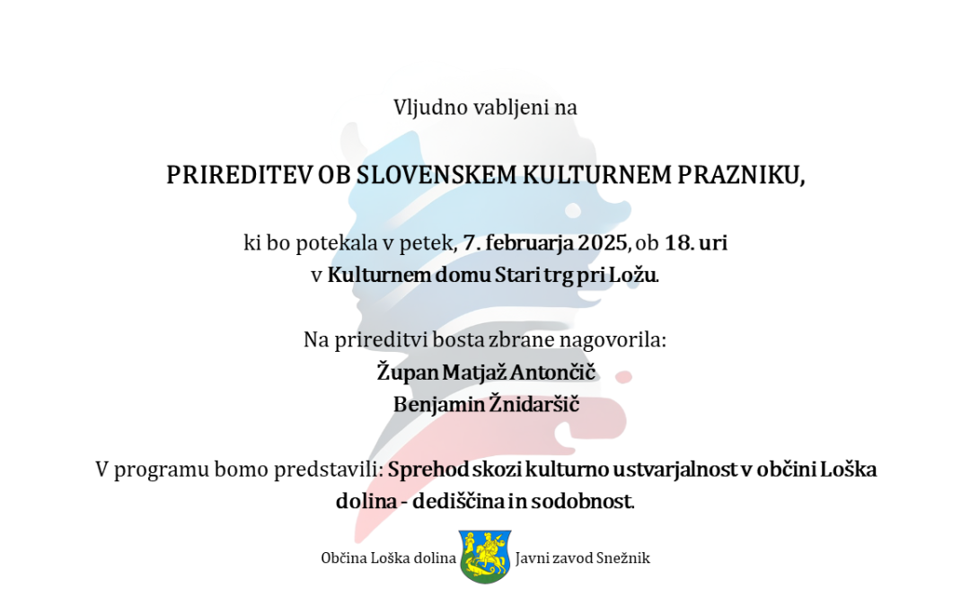 Prireditev ob slovenskem kulturnem prazniku