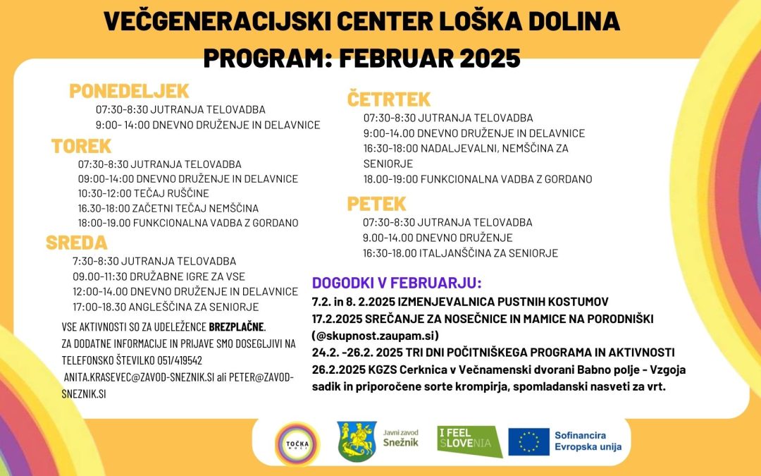 Program MGC Gaber za mesec februar 2025