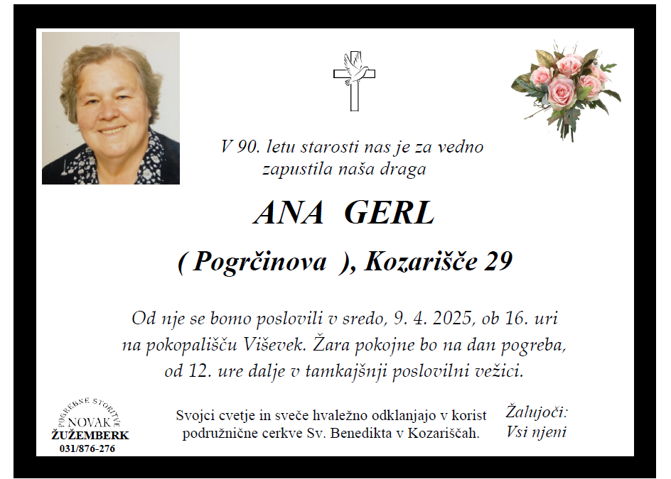 Osmrtnica – Ana Gerl