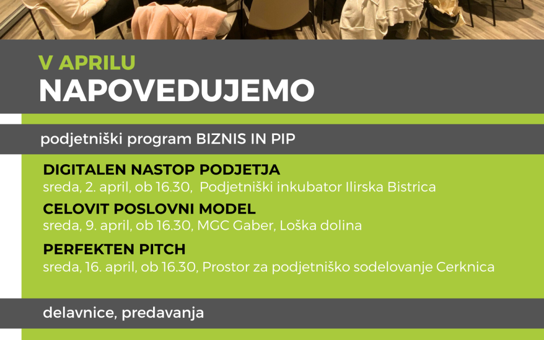 Mrežni podjetniški inkubator Perspektiva – napovednik za april 2025