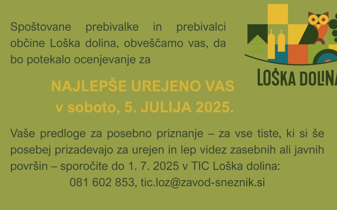 Ocenjevanje za najlepše urejeno vas