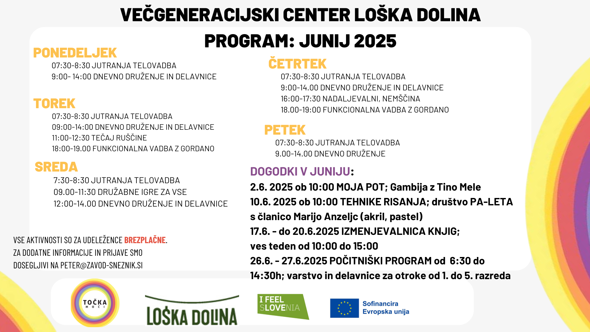 VGC LOŠKA DOLINA program junij