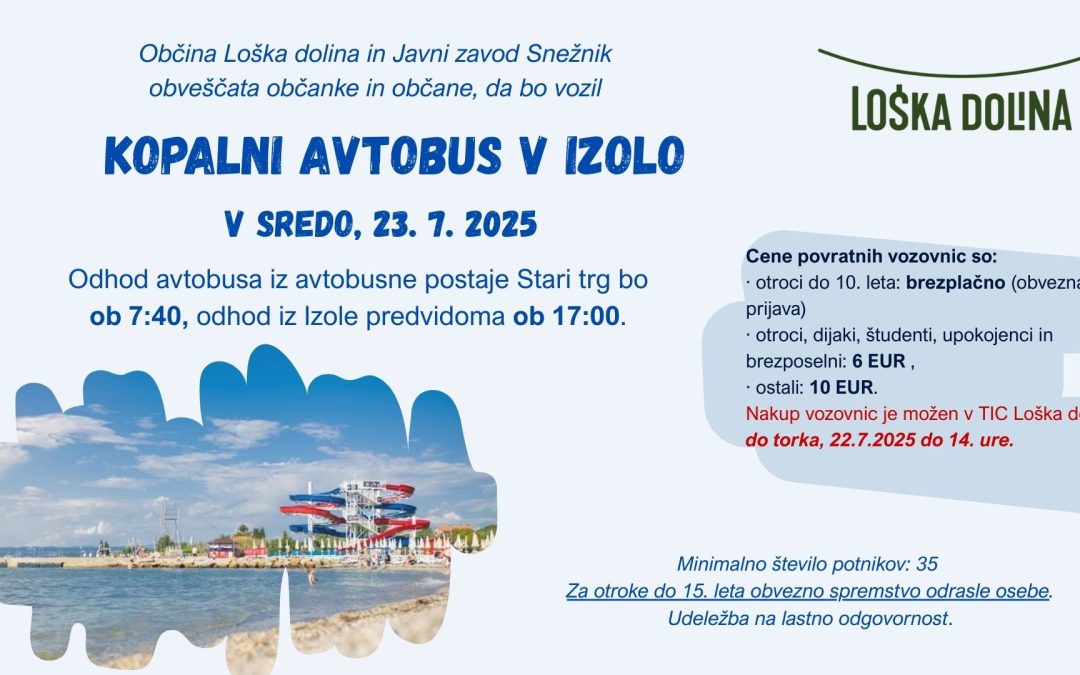 Vabljeni s kopalnim avtobusom v Izolo!
