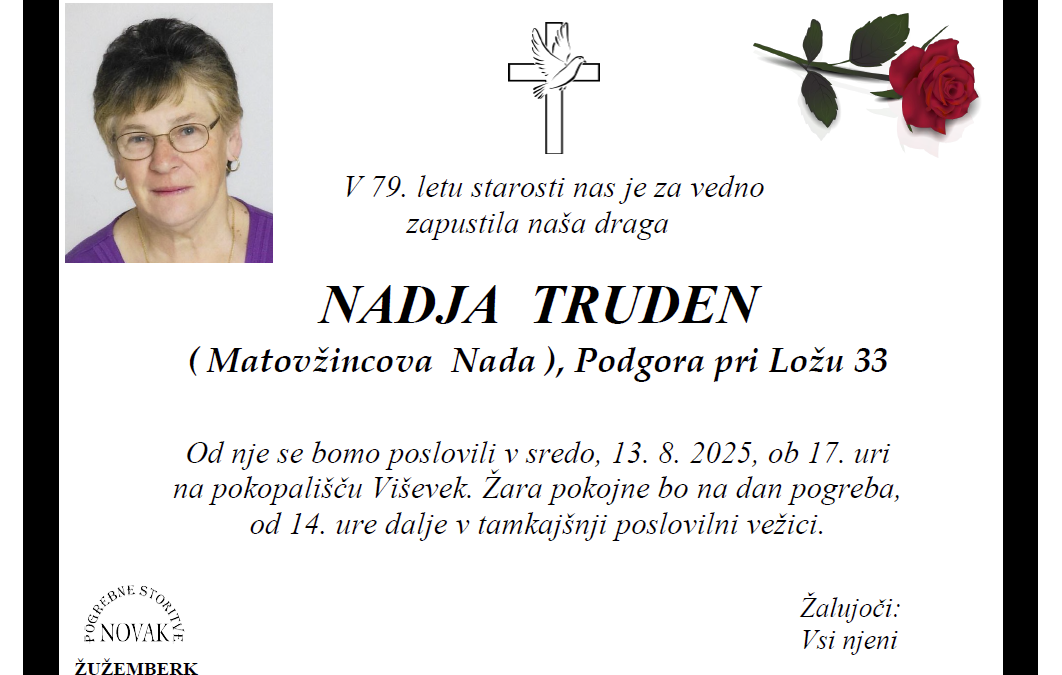 Osmrtnica – Nadja Truden