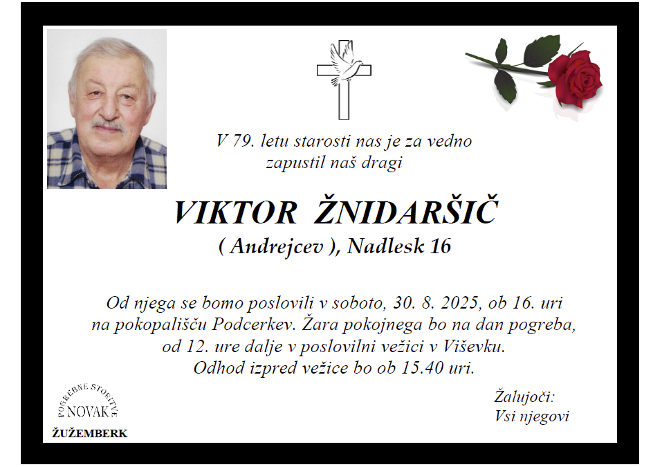 Osmrtnica – Viktor Žnidaršič