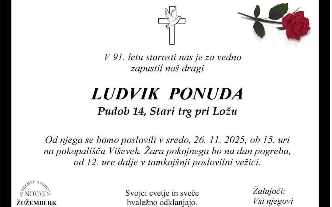 Osmrtnica Ponuda Ludvik