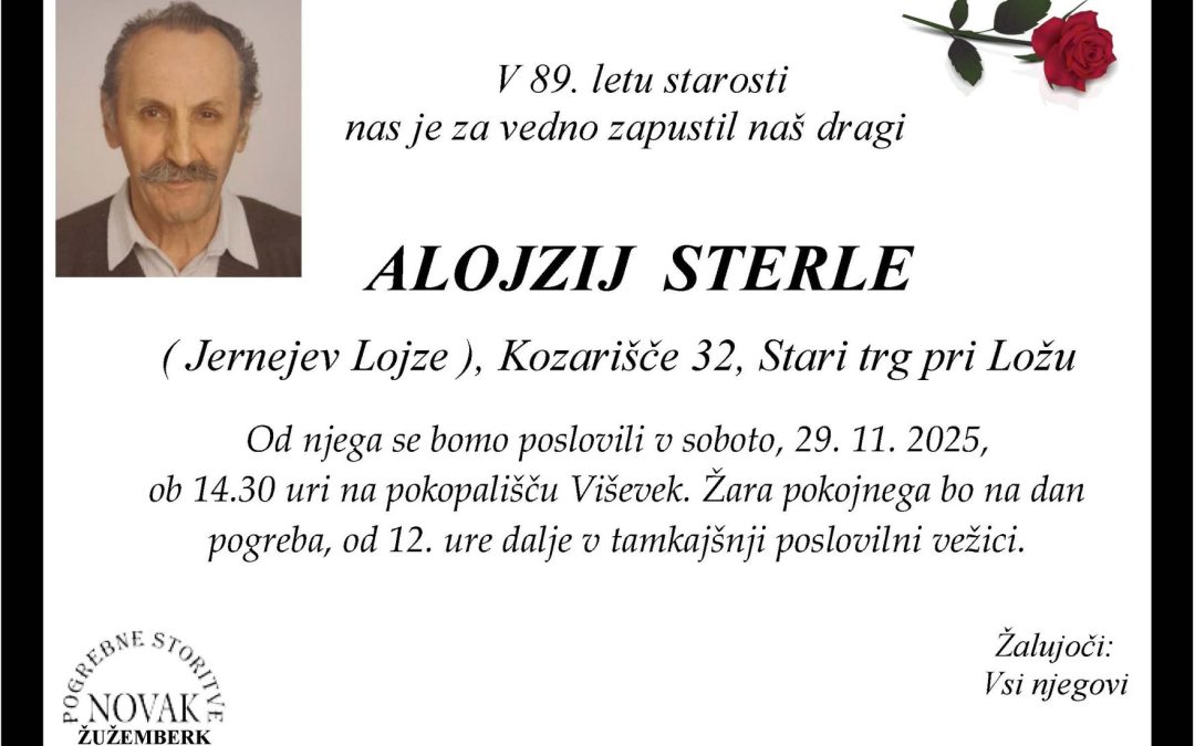 Osmrtnica Alojzij Sterle