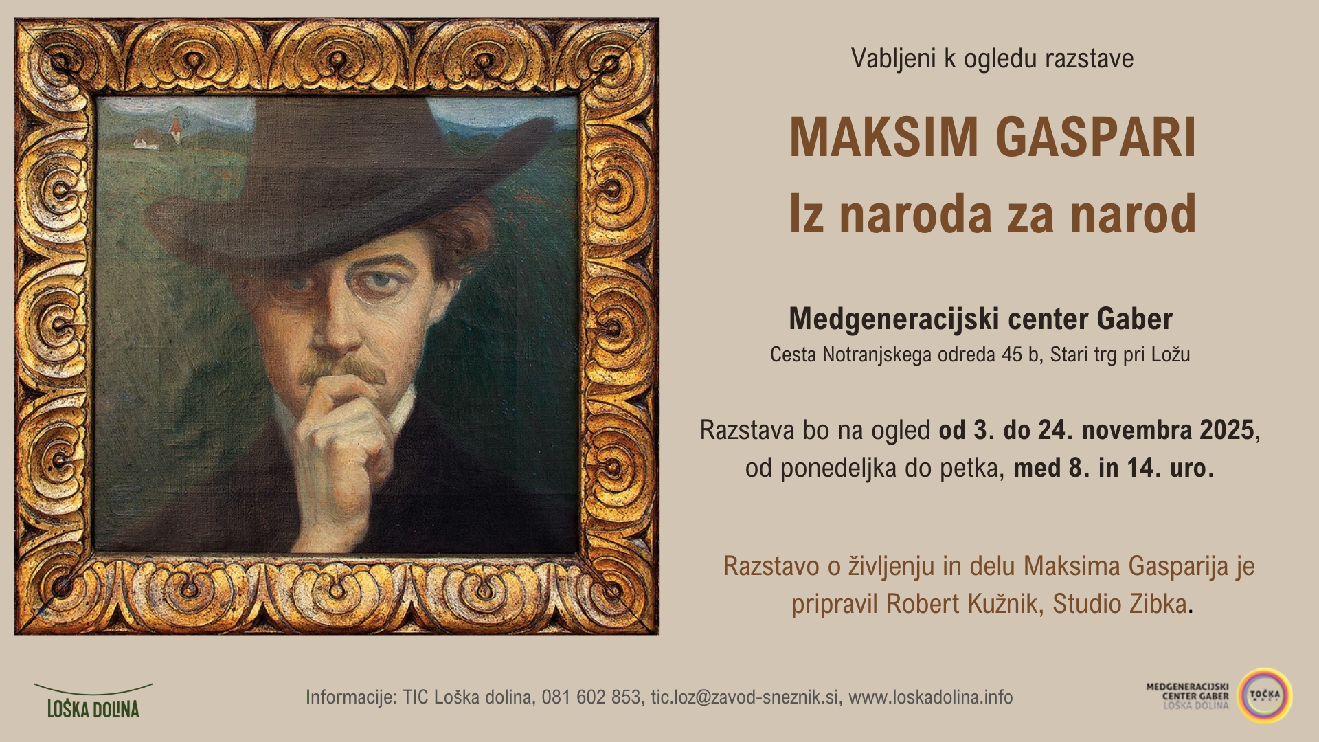 Razstava Maksim Gaspari vabilo