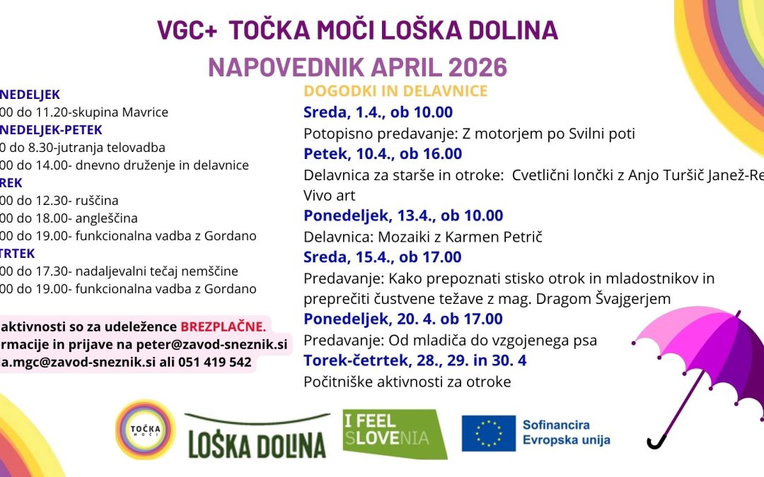 VGC+ točka moči Lo&scaron;ka dolina &ndash; napovednik april 2026