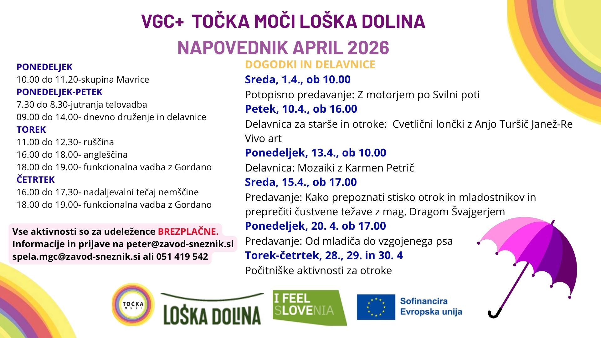 Napovednik april Loška dolina