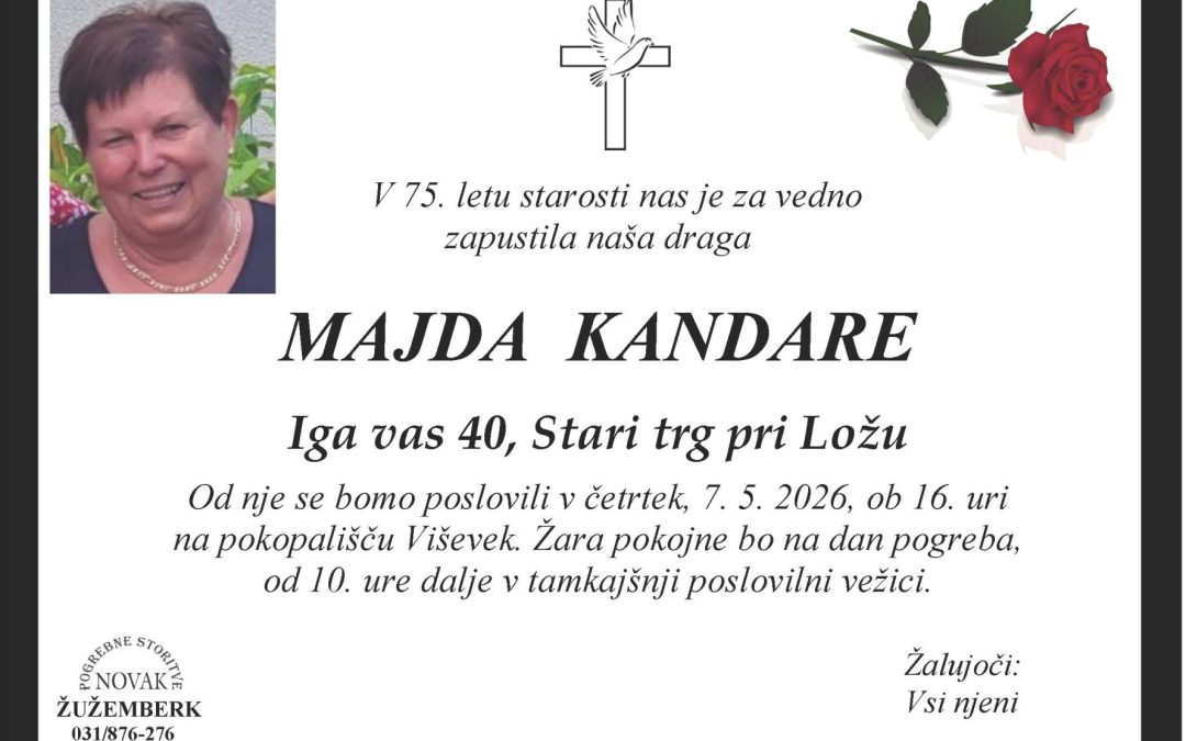 Osmrtnica – Majda Kandare