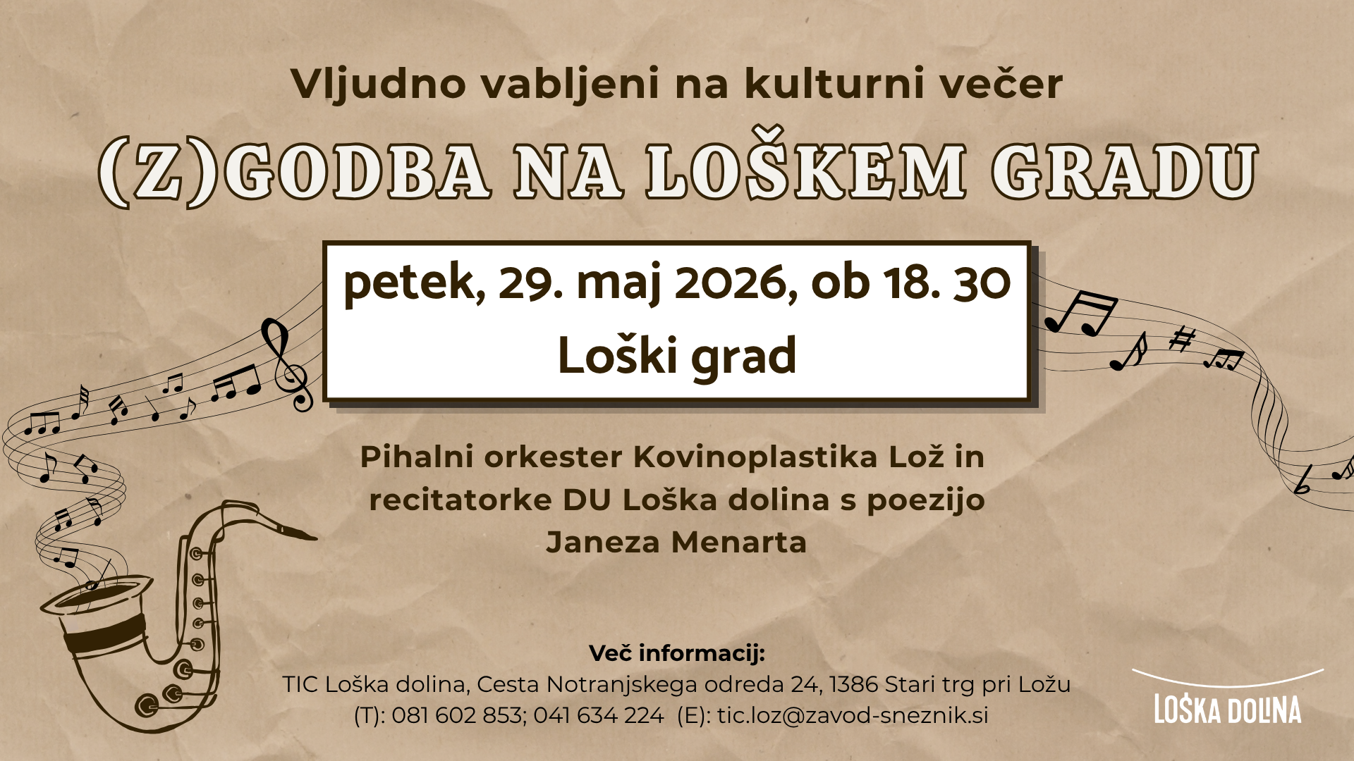 (Z)godba na Loškem gradu - vabilo