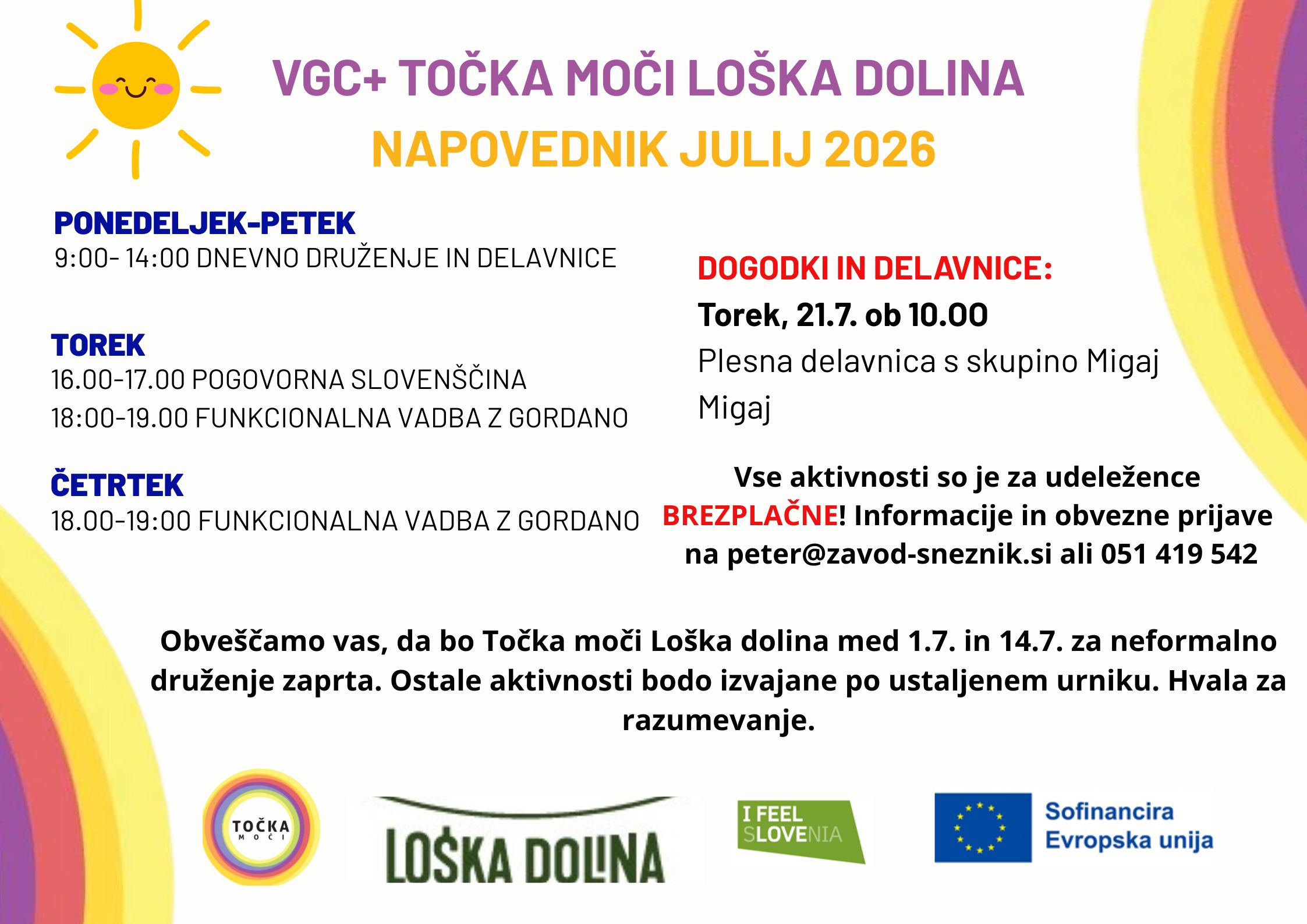 napovednik julij 2026 vgc točka moči Loška dolina