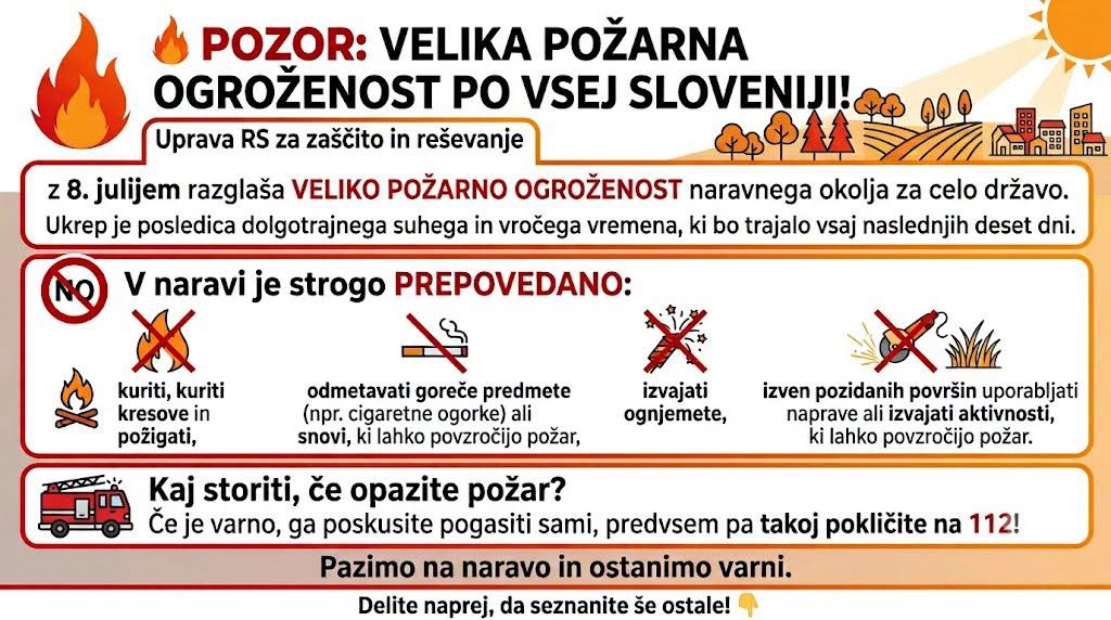 RAZGLAS velike požarne ogroženosti