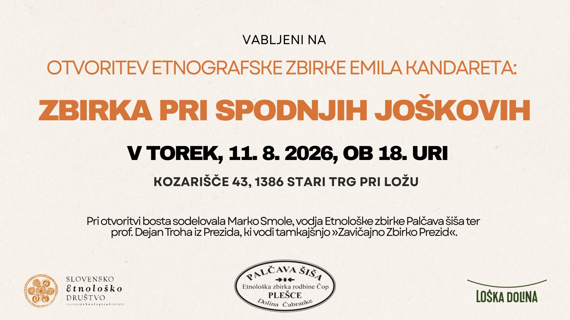 Otvoritev etnografske zbirke Otvoritev etnografske zbirke