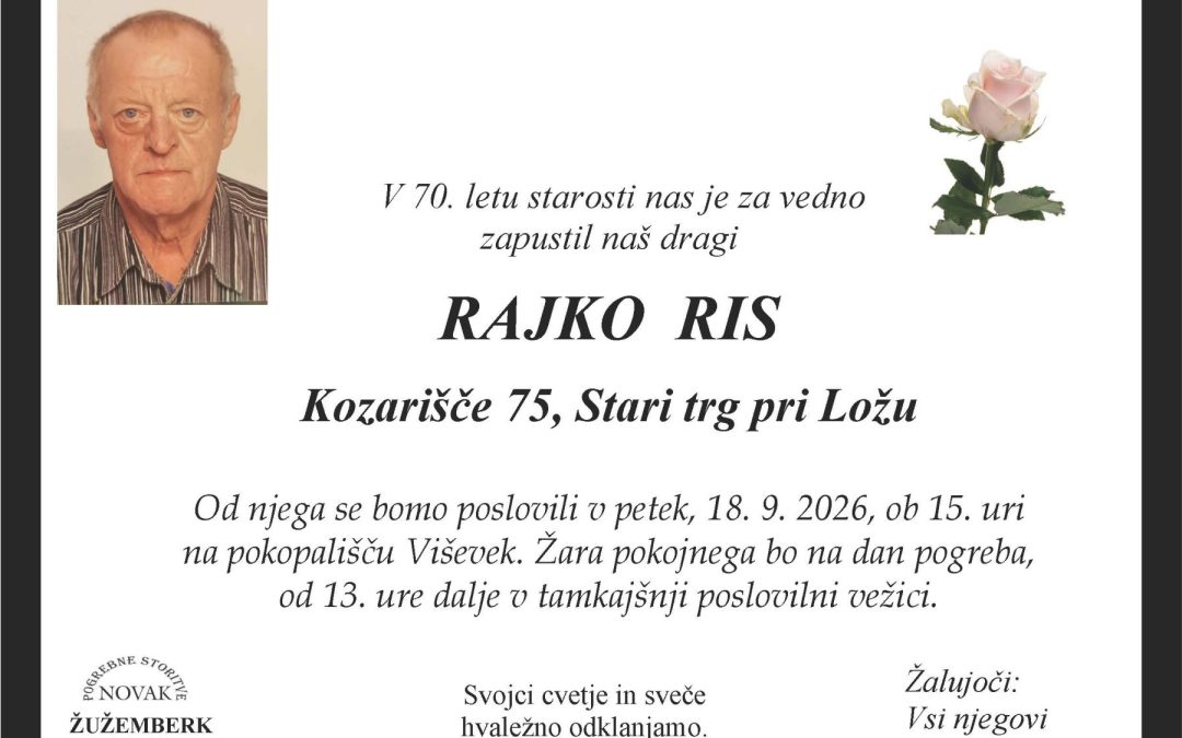 Osmrtnica – Rajko Ris