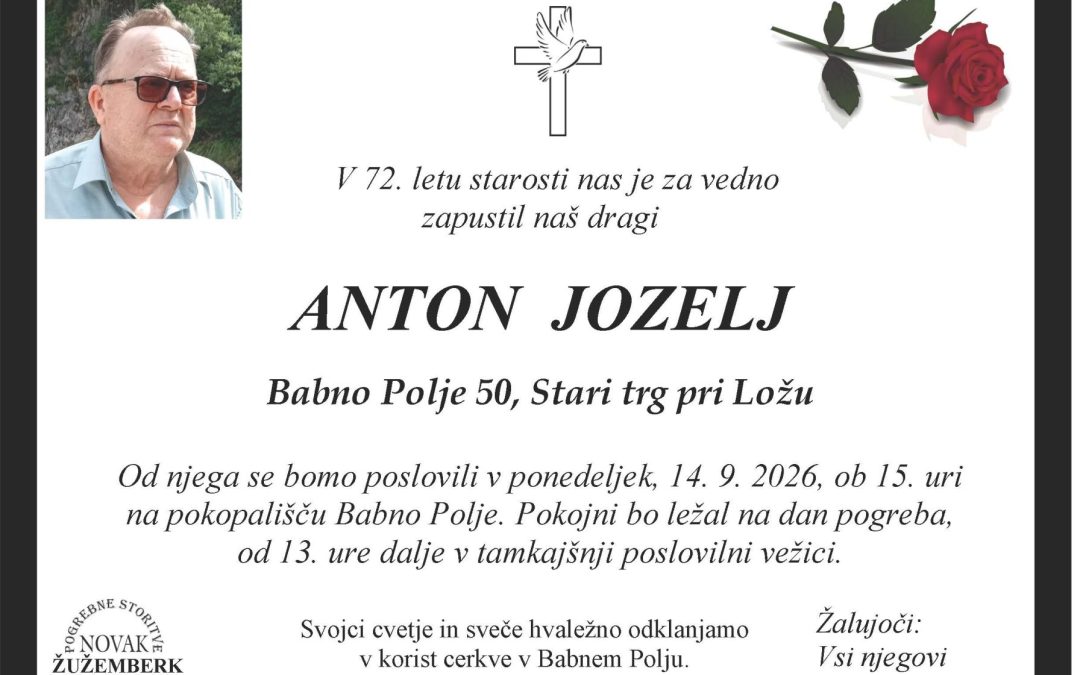 Osmrtnica – Jozelj Anton